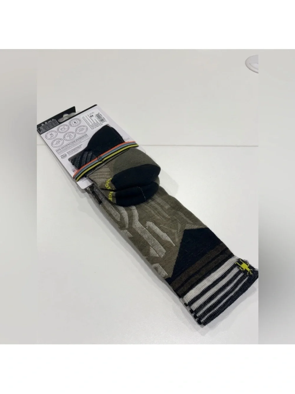 SmartWool Men's Medium Ski Targeted Cushion Summit Shot Socks NWT Green Tan